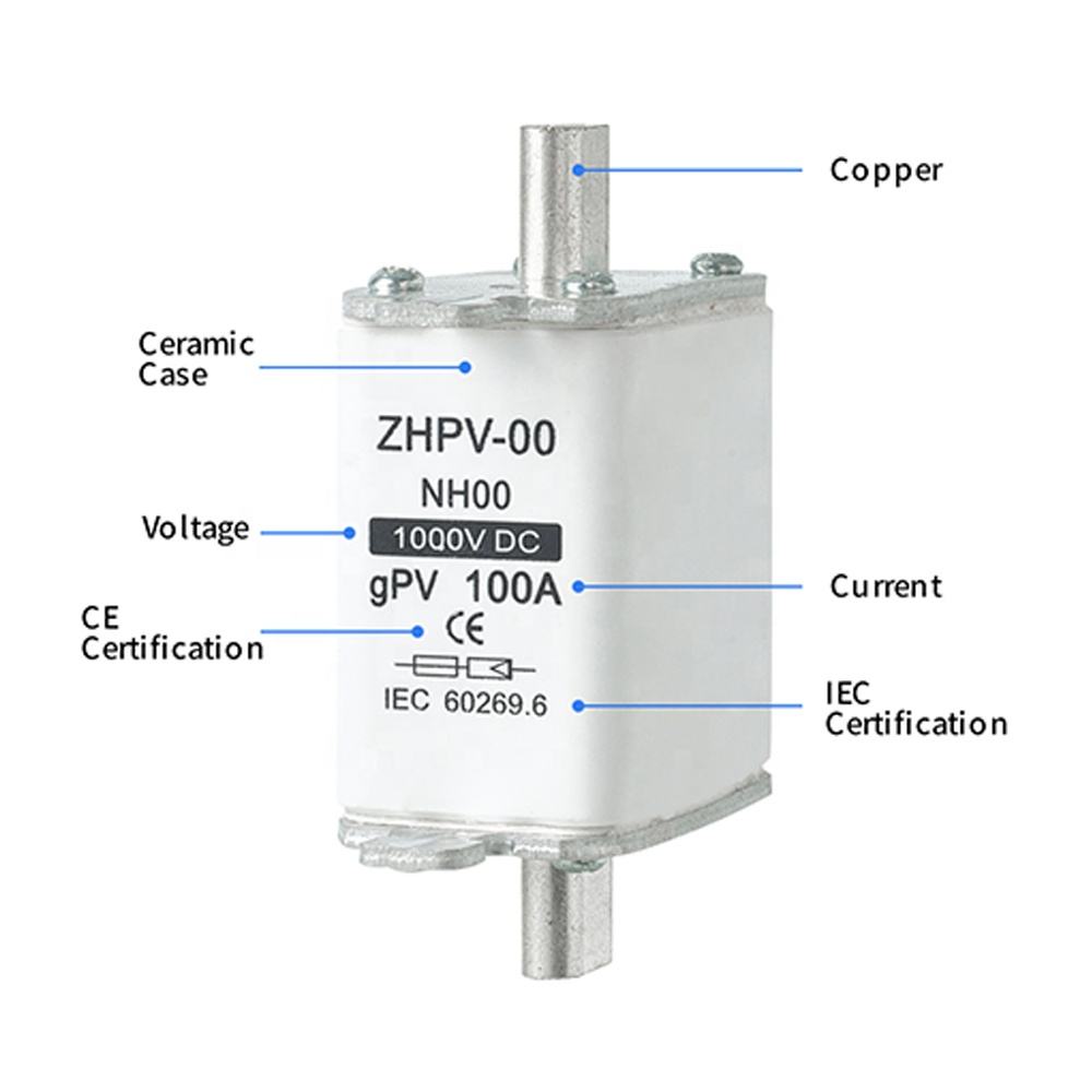 NH00-1000V IEC nizkonapetostna fotonapetostna nožasta varovalka plastična 80A 6ka izklopna zmogljivost